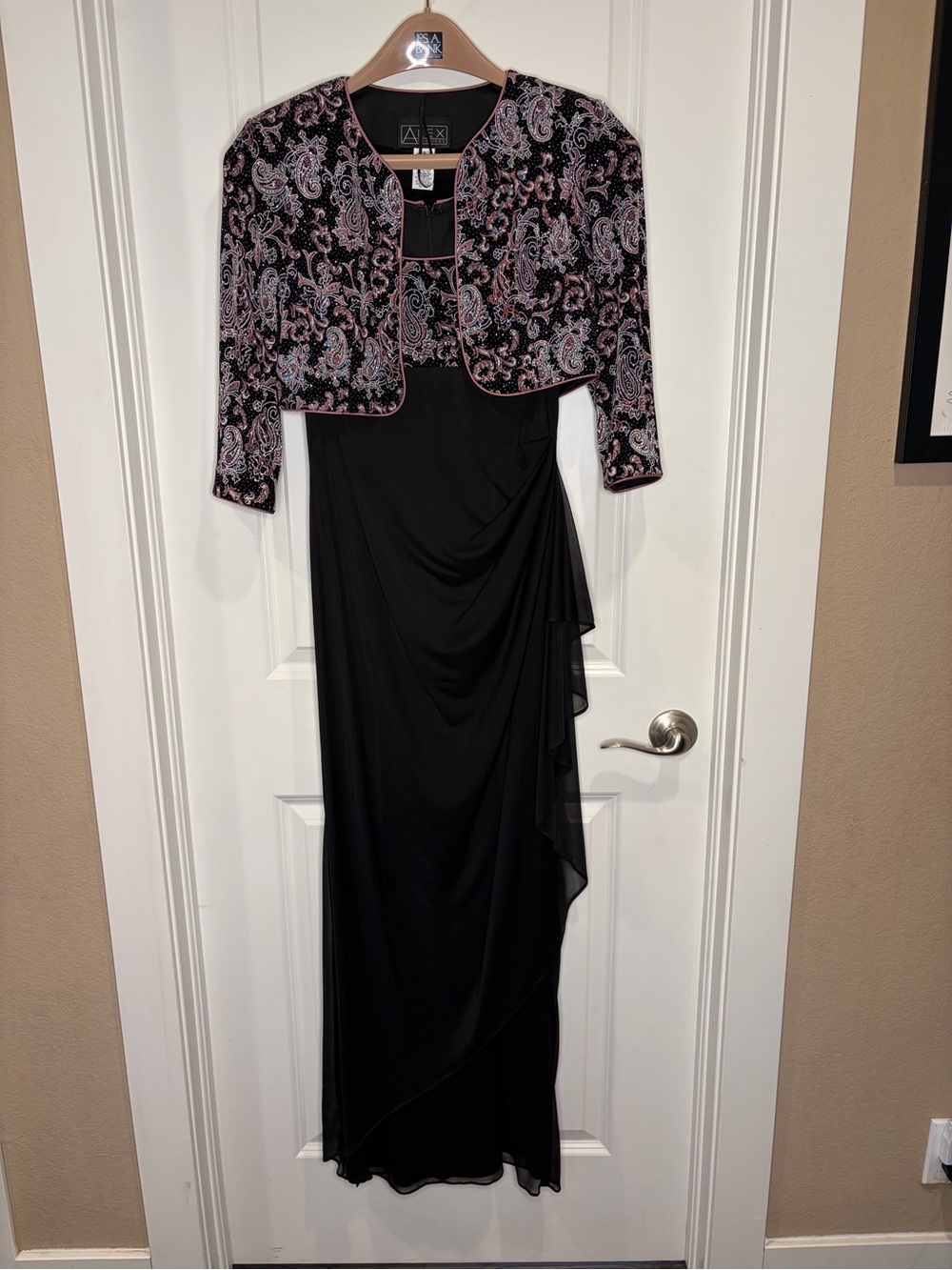 Alex Evenings Empire Waist Gown with Bolero Jacket
